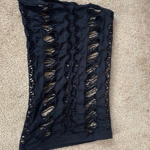 Black cut out mini dress